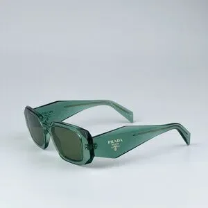 Prada PR17WS 11R10E  BRAND NEW Sunglasses Transparent Sage Green Mirror Unisex Prada Sunglasses PR17WS 11R10E Transparent Sage Green Mirror  main image 2